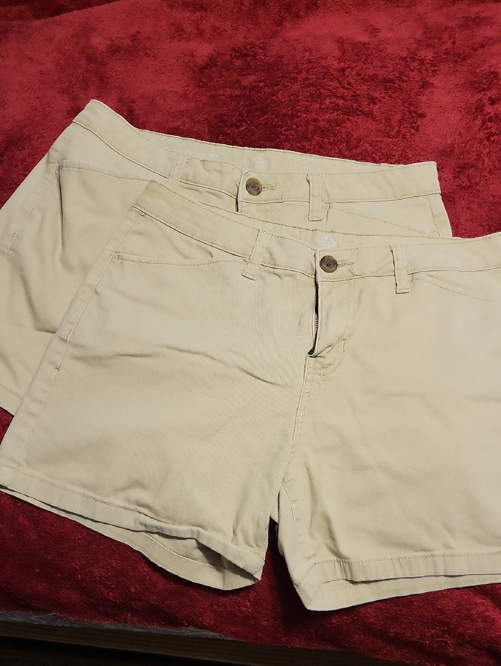 St. John's Bay Cream/Tan Women's Jean Shorts